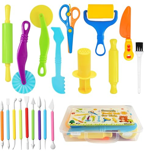 Kleeblatt Dough Tools Set for Kids - 19 Pcs Playdough Kit