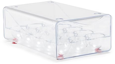 Tatay Organizador Nevera Fresh 27x16x9 cm Plástico Libre de BPA 15 Huevos | Organizador Nevera | Diseño Apilable | Cajón Extraíble | Diseño Modular | Hueveras para Frigorífico Box Eggs, Transparente