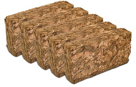 20 x Grober Kokosziegel je ca. 500 g - Bodengrund für Terrarien, Humusziegel, grob