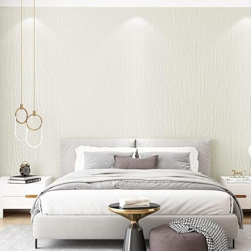 Q QIHANG Nordic Style Non-Woven Wallpaper (Rice White)