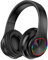 MUARRON Wireless bluetooth headphones-Colorful lights/Foldable/Large battery capacity/Built-in microphone-Bluetooth 5.0/12 m range/Stereo surround/Comfortable affixed ears