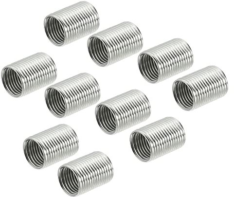 sourcing map 15 Stück Gewindereduziermuttern Einsatz M12 x 1mm Feingewinde Stecker auf M10 x 1mm Feingewinde Innengewinde 15mm lang Rohrverschraubung Reduzierhülsen Reduzierstück