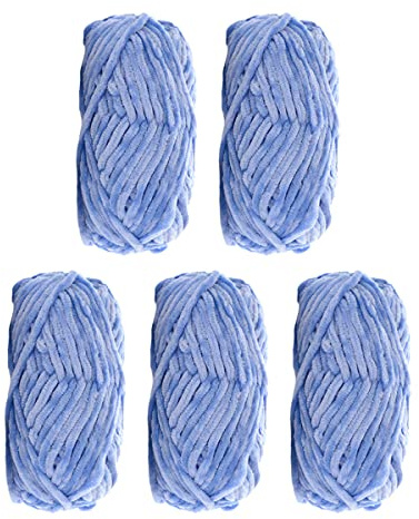 5 Pack Super Soft Chenille Velvet Yarn Knitting Wool Thick Warm Crochet Knitting Yarns for Art Knitting Doll DIY Bag Sweater Crafts 500g