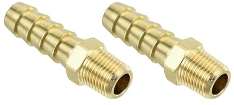 QUARKZMAN Mässing Slangkoppling 2st 5/16 Barb x 1/8 tum Mässing NPT Hane Slangkoppling för Luftbränsle Vatten