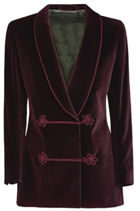 Mrjitor Mujeres Blazer de Terciopelo Abrigo con Solapa Chal Fiesta de Boda Cena Esmoquin Chaqueta