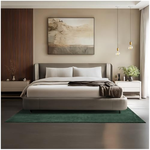 tectake® Tappeto Salotto, Tappeto Pelo Corto, Tappeti Salotto Design Elegante, Tappetino morbido, Lavabile in Lavatrice, Ideale per Sala da Pranzo, Camera, Studio, Soggiorno - Verde - 140 x 200 cm