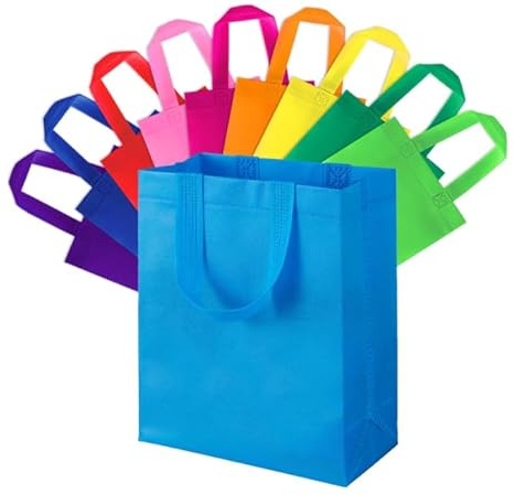 30Pcs Party Bags for Presents,Medium Non Woven Reusable Tote Bag for Kid's Party, Gift Bags with Handles for Presents Party Favors,Easter Birthday Baby Shower Wedding Party Supplies, 25 x 19 x 10.4cm