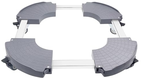 Fousenuk Pflanzenroller Einstellbare 40-58.5 cm, Rollbrett Pflanzen Tragkraft 250kg, Blumenroller Rund mit 360 ° Drehbare Rädern, Gefäßroller für Große Pflanzgefäße im Innen und Außenbereich(Grau)