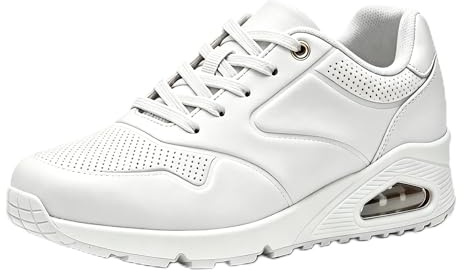 JOMIX Scarpe da Ginnastica Donna,Sneakers Traspiranti con Cuscino Ammortizzante,comode Scarpe da Camminata con Fori d’Aria,perfette per Fitness e Vita Quotidiana,Bianco,38 EU