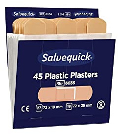 SALVEQUICK vattenavvisande plåster till plåsterdispenser innehåll: 6 x 45 stycken