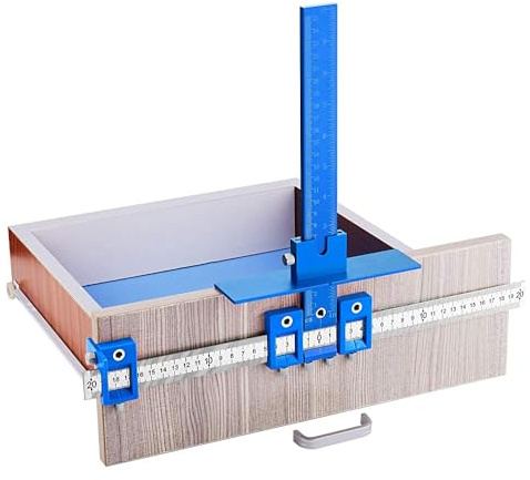 Woodworking Ruler, Cabinet Hardware Jig Mounting Template Drill Guide Sleeve Drawer Pull Jigs handle jig Power Tools Drilling Punch Locator Wood Drilling Dowelling Woodworking Kit for Cabinets Knobs