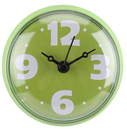 Orologio da Parete Impermeabile,Orologio da Parete Rotondo Movimento Silenzioso Ampio Display Digitale Accessori decorativi Usato per Bagno, Cucina, Soggiorno(Verde)