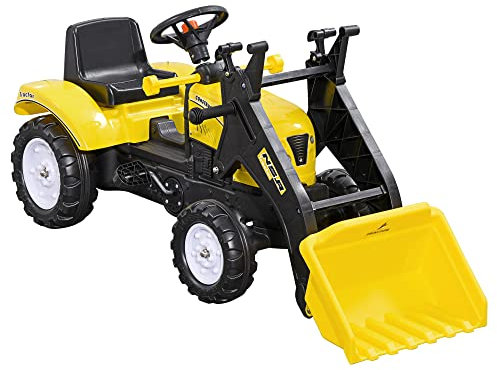 HOMCOM Trettraktor Tretauto Traktor ab 3 Jahre Spielzeug Kinder Schwarz+Gelb 114 x 41 x 52 cm