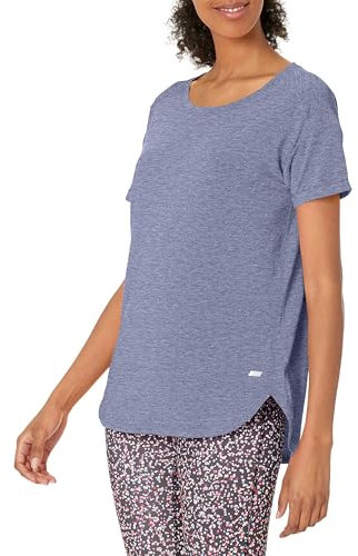 Amazon Essentials Women's Studio Relaxed-Fit Lightweight Crew Neck T-Shirt (Available in Plus Size), Blue Heather Nightshadow, M