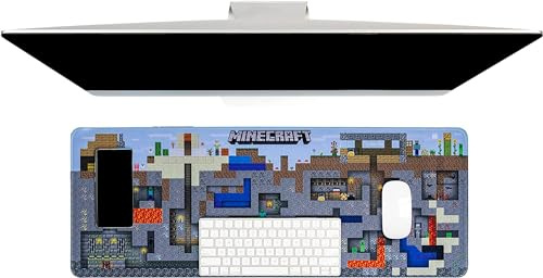 Minecraft World Desk Mat - Officially Licensed Keyboard and Mousemat for Office, Non-Slip Wipe Clean Large Mouse Pad for Gaming Set Up | Paladone