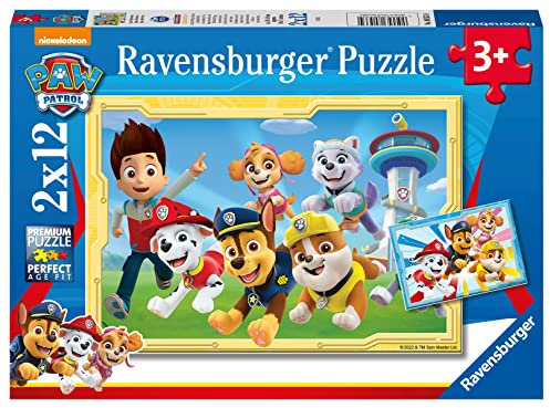 Ravensburger Puzzle 80533 - Paw Patrol Super Spürnasen, 2X 12 Teile Kinderpuzzle, für Paw Patrol Fans ab 3 Jahren