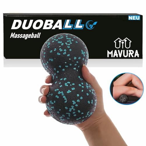 MAVURA Health DUOBALL - Balle à fascias - Ballon de massage - Ballon de massage - Boule de fascia - Double balle - Peanut - Auto-massage