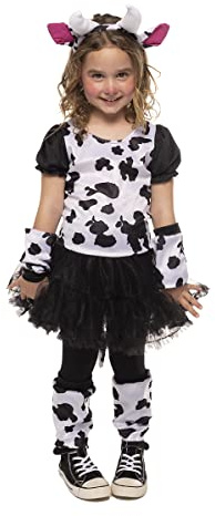 Rubies Déguisement de vache tutu pour filles, robe avec tutu et queue, bandeau, mitaines, jambières et collants, original, idéal pour Halloween, Noël, carnaval et anniversaire.