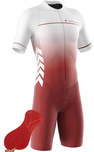 Triatlon Tri Suit - Summer Cycling Skinsuit Triatlón for Hombres, Pro Manga Corta Traje de Ciclismo,Triathlon Speedsuit Trisuit de Manga Corta Speedsuit (2,L)