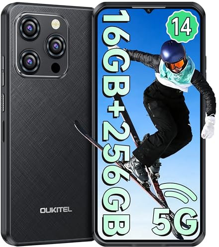 OUKITEL WP52 Movil Resistente 5G - 16GB RAM+256GB ROM(TF 2TB) Móvil Irrompible Android 14, Batería 6500mAh, 6.6'' HD+Teléfono Movil Todoterreno, Cámara 48MP+8MP,Dual SIM/Fingerprint/Face ID/NFC, Negro