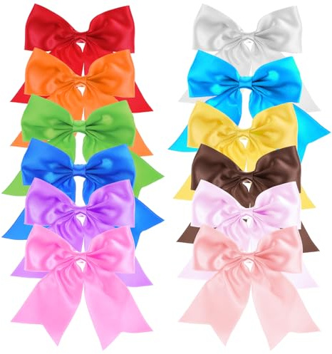 Mabor 12 fiocchi per capelli per ragazze, grandi, in grosgrain, con fermagli a coccodrillo, accessori per capelli alla moda, accessori per capelli per bambine, adolescenti, bambine, accessori per
