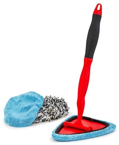 Griot's Garage 2-in-1 Easy Reach Detailing Wand, Extended Reach for Windshield, Window, Mirror, Dashboard, Vehicle Cleaning, 18 Handle