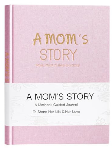 Miaikoe Mammas livshistoria journal bok linne inbunden för mamma att dela sina minnen och berättelser, med 250+ snabba frågor bokgåva för födelsedag mors dag jul (rosa)