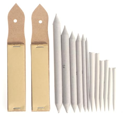 INOOMP Set da Disegno 14 Pezzi con Sfumini e Tortillons in Carta per Schizzi, Temperamatite con Carta Abrasiva, per Principianti