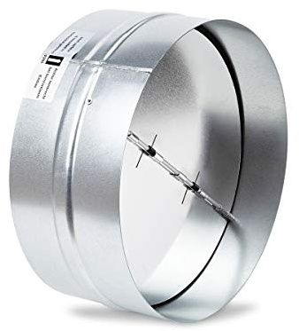 neverest® RK 200 mm Raccord de Ventilation en Acier Galvanisé Avec Clapet Anti-retour et Joint en Caoutchouc