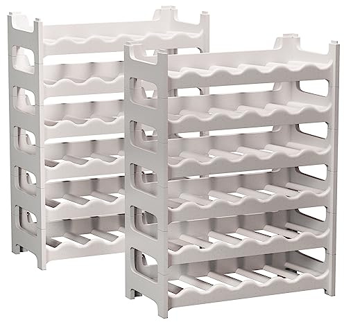 ARTECSIS Weinregal stapelbar Kunststoff für 72 Flaschen, stabiles Flaschenregal in Gastronomie-Qualität, modular erweiterbar, Granitgrau