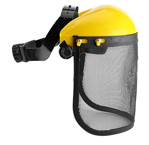 Zerodis Casque de Sécurité Visière Maille Professionnel, Travaux Forestiers Casque Acier Réglable Masque Complet Léger Anti-Bruit pour Tronçonneuse Débroussailleu Jardinage Outils