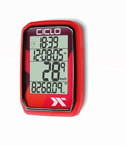 CICLO PROTOS 105 Ordenador de la Bicicleta, Unisex-Adult, Rojo, estándar