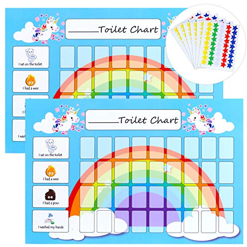 GWHOLE 2PCS Potty Training Reward Chart with 270 Star Stickers