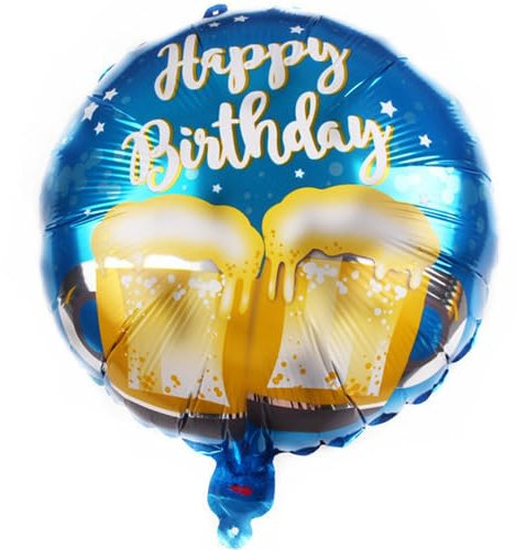 DIWULI Happy Birthday Ballon Bier-Krüge - Party Deko lustig