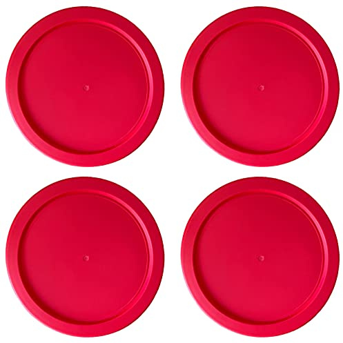 Replacement Lids for Pyrex 4-Cup Glass Food Storage Container Bowls, 6-Inch Plastic Round Lids Covers fits Pyrex 7201-PC, Airtight & Leakproof (4-Pack, Red)