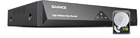 SANNCE 8CH DVR 1080P, 8 Channel 1080P HD Wired Home Security Surveillance System DVR Digital Video Recorder, Surveillance Standalone CCTV Supports 5-in-1 CVBS AHD TVI CVI IP Camera, 1TB HDD
