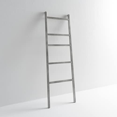 ARHome Scala decorativa Urban, 160 x 50, Cemento Chiaro, Scaletta appendiabiti, Porta asciugamani, Made in Italy