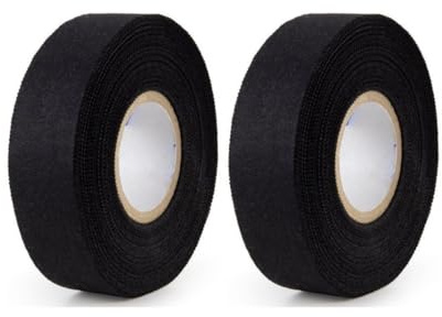 Black Hockey Tape for Hockey Sticks - 2 Rolls - 1 Inch Wide, 20 Yards Long (Cloth) - Made in The USA - Hockey Stick, Blade & Handle Protector - Grip Tape for Hockey, Handles and Other Athletics