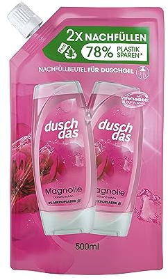 Duschdas Gel doccia Magnolia, sacchetto di ricarica per bagno doccia con formula profumata, garantisce un inizio rinfrescante della giornata, 500 ml, 1 pezzo