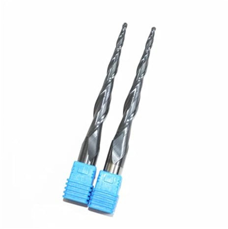 Schaftfräser mit Kugelkopf 12 mm * R1,5 * 80C * 120L, Vollhartmetall-Schaftfräser mit sphärischem Kegel, Holzbearbeitungsfräser, 2-schneidiges Kegel-Kugelfräsen(Size:2 pieces)