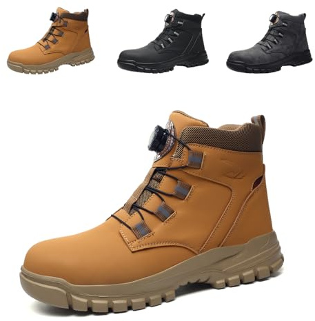 Work Boots Mens Waterproof Safety Shoes Women Lightweight Non-Slip Steel Toe Cap Boots 4-14