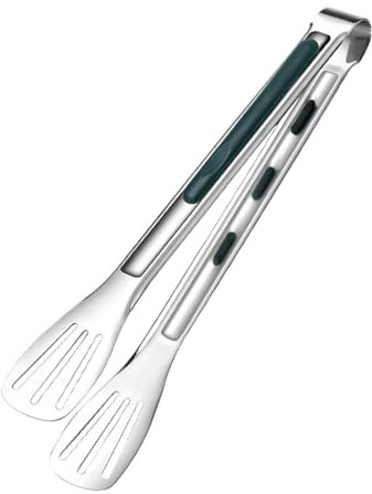 Landrain 28,5 cm Lange Grillzange Edelstahl, Griff aus Silikon Zange Küche, Küchenzange Edelstahl für BBQ Kochen