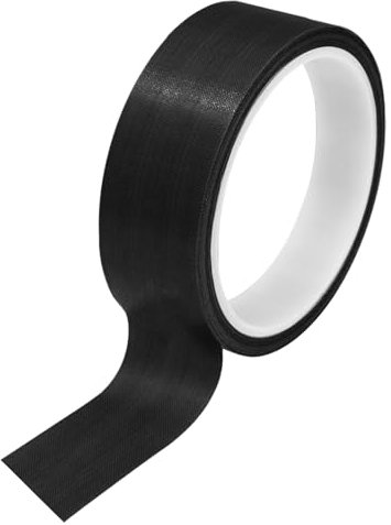 Misuyue Nastro in teflon antistatico, 30 mm, resistente al calore fino a 300 °C, nastro in teflon, nastro in tessuto di vetro PTFE, 10 m, per macchina sottovuoto, sigillante a impulsi (nero)