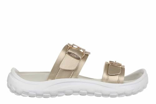 MBT FUJI II. ANATOMISCHE Damensandalen mit ergonomischem Design und hervorragender Dämpfung. Sohle mit verbessertem Grip und verstellbarer Schnalle. Komfort und Stil. Farbe: Gold.