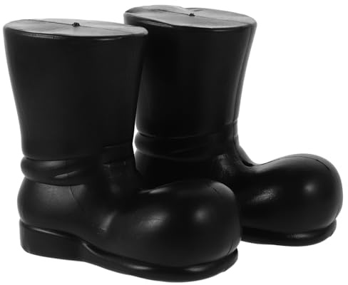 BESPORTBLE 2pcs Miniature Santa Claus Boots Black Dollhouse Accessories Christmas Craft Party Props Size 22#