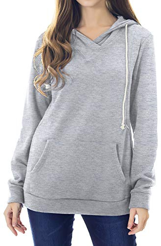 Smallshow sjuksköterska hoodies fleece graviditet sweatshirt för amning Light Grey XL
