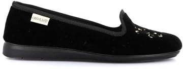 GRÜNLAND il benessere è naturale Pantoufles noires pour femmes GRUNLAND TEXI PA1273 en velours doux 39