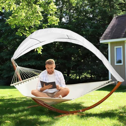 Vkechh Amaca per esterni, doppia sdraio con struttura, superficie di appoggio 200 x 150 cm, portata massima 200 kg, altalena sospesa, mobili per balcone, giardino e terrazze