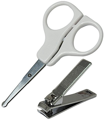 Sure Baby Childrens Kids Mini Manicure Pedicure Safety Scissors & Nail Clippers Set - Single Pack