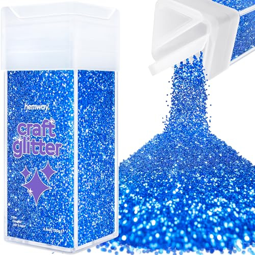 Hemway Craft Glitter Shaker Sapphire Blue 130g Fine | for Resin & Epoxy Crafts, Christmas Art Supplies, Nail, Body, Face, Eye, Festival, Crafting, Slime, Sparkle